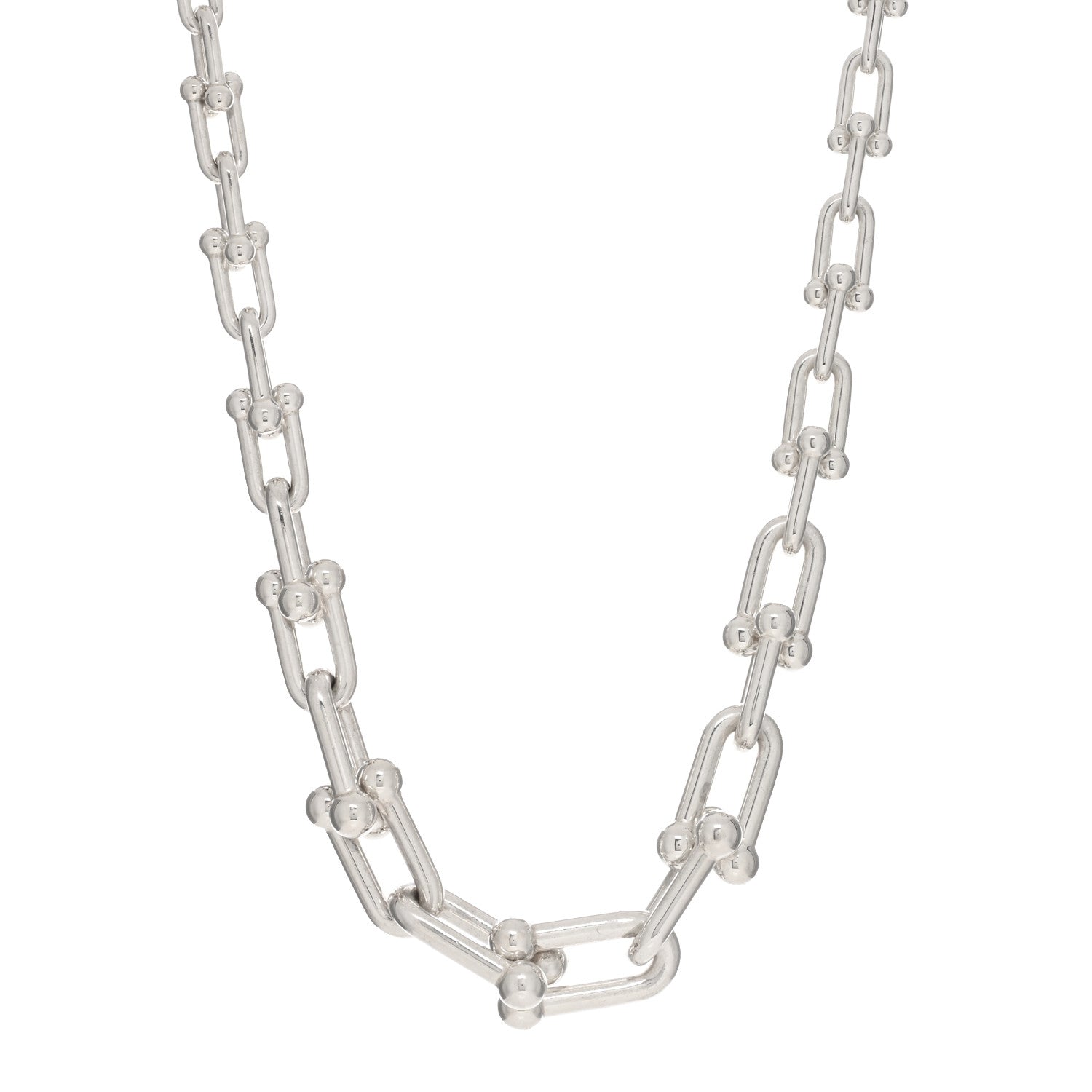 Tiffany Sterling Silver HardWear Graduated Link Necklace 1 of 4