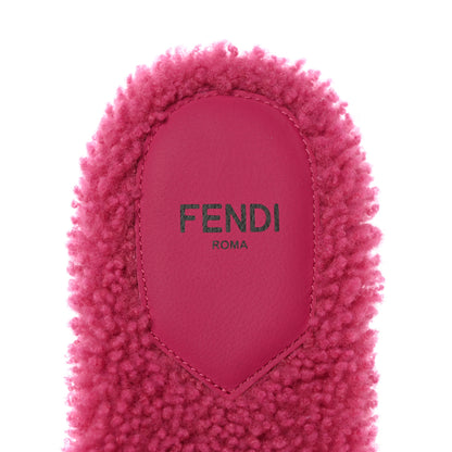 Fendi Shearling FF Baguette Slide Sandals 36.5 Pink 8 of 10