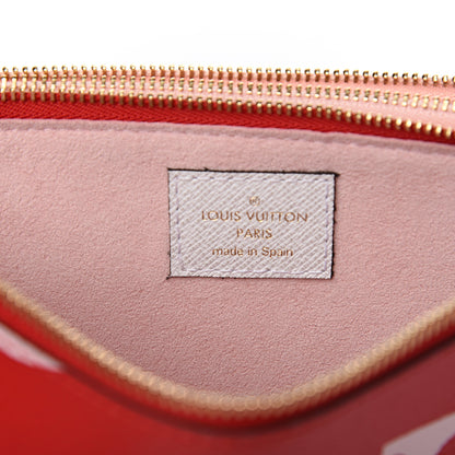 Louis Vuitton Monogram Giant Double Zip Pochette Rouge 6 of 9