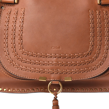 Chloe Calfskin Braided Medium Marcie Satchel Caramel 13 of 13