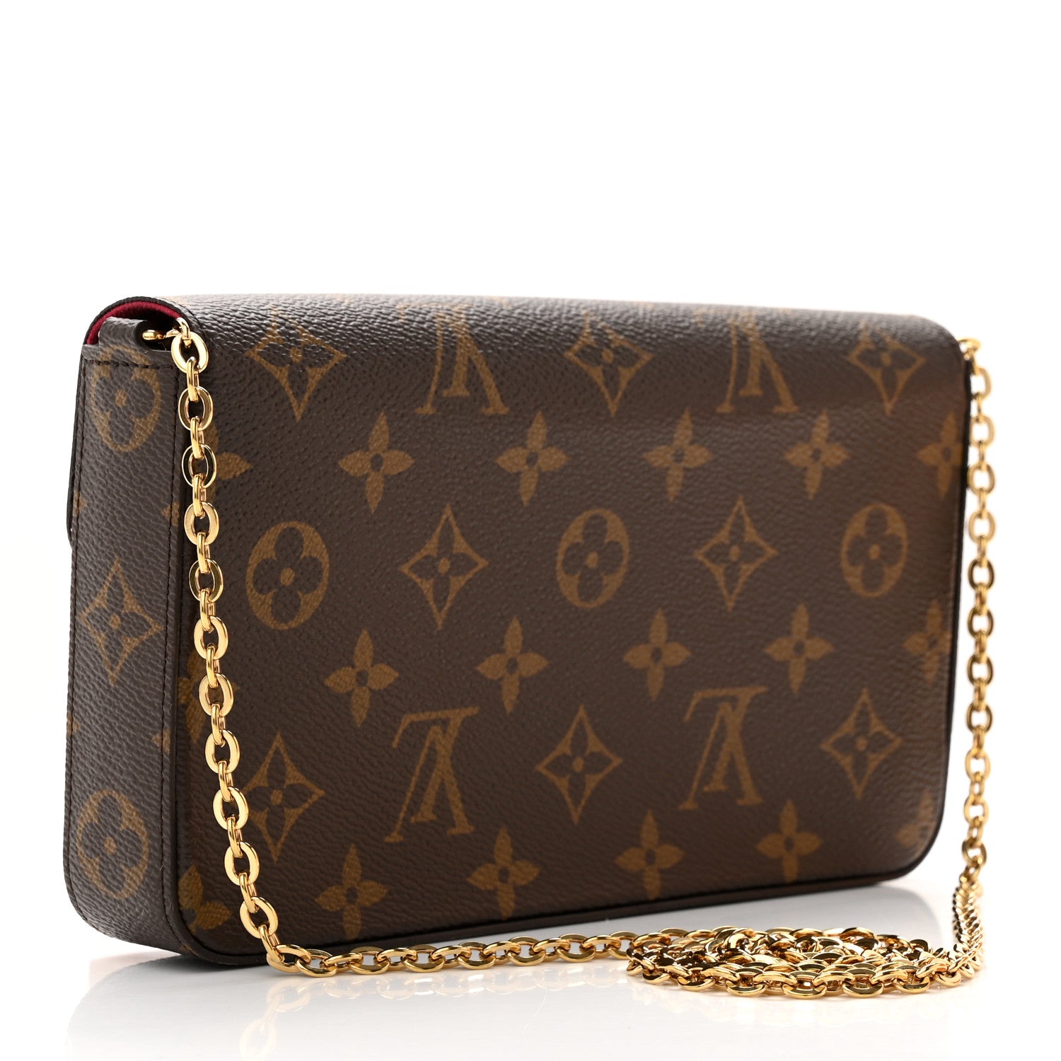Louis Vuitton Monogram Pochette Felicie Chain Wallet Fuchsia 4 of 15