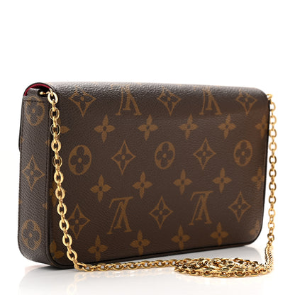 Louis Vuitton Monogram Pochette Felicie Chain Wallet Fuchsia 4 of 15