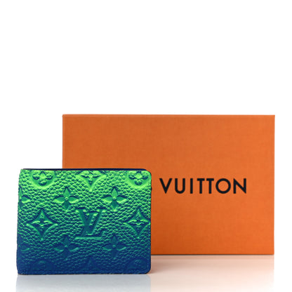 Louis Vuitton Taurillon Illusion Slender Wallet Bleu Vert 10 of 10