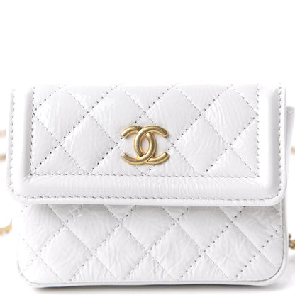 Chanel Shiny Aged Calfskin Quilted Waist Belt Bag White 11 of 11