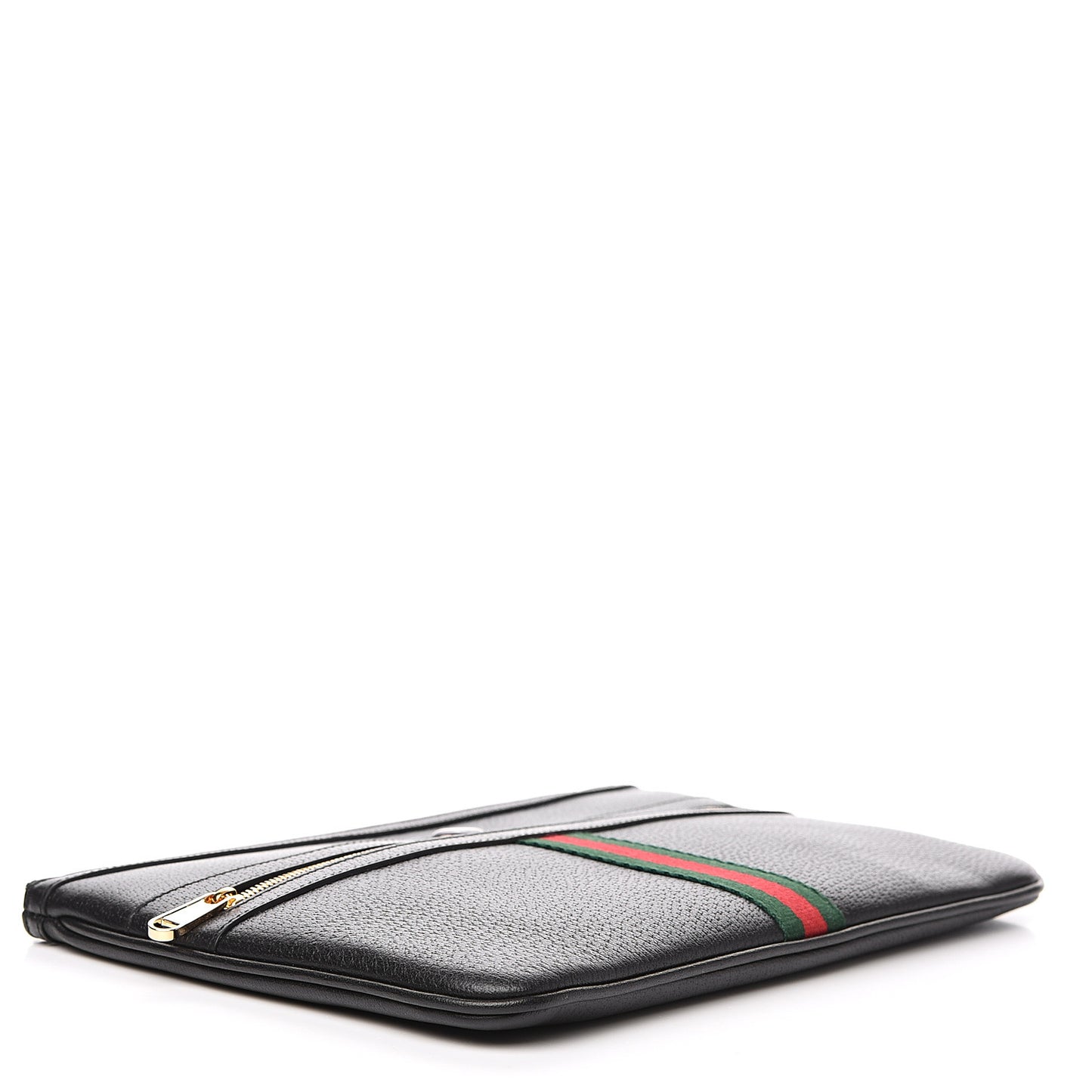 Calfskin Large Ophidia Pouch Clutch Black