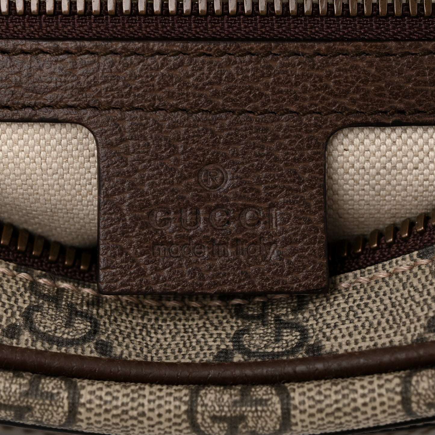 Soft GG Supreme Monogram Medium Ophidia Belt Bag Dark Brown