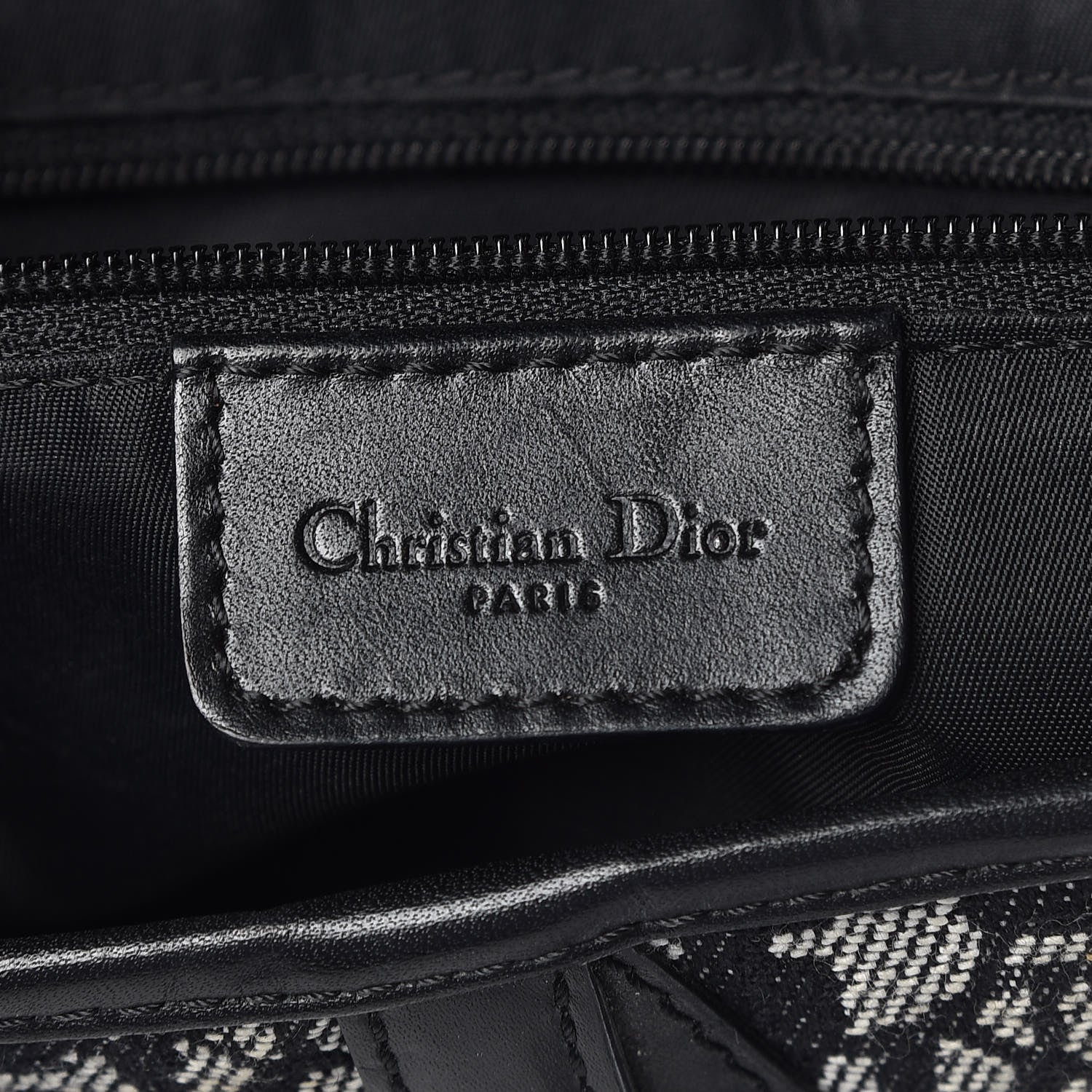 Christian Dior Monogram Saddle Bag Black 6 of 10
