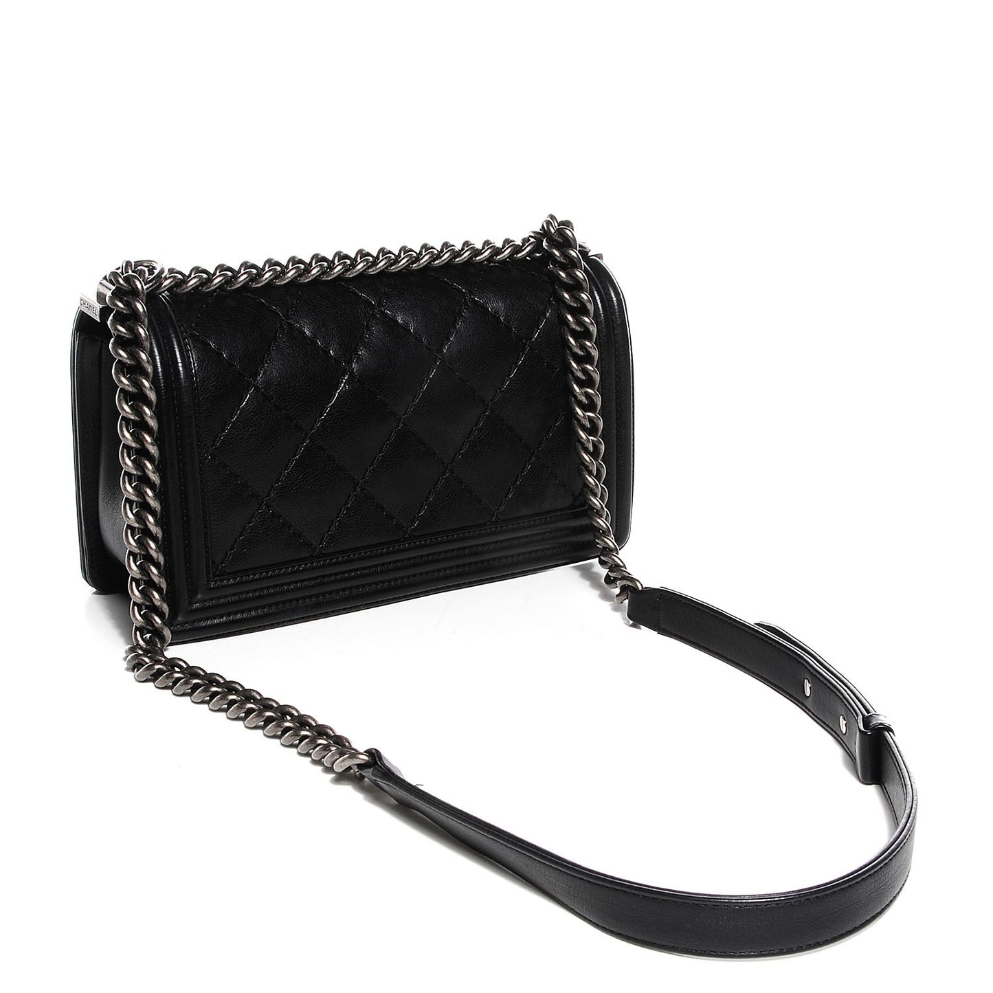 Calfskin Quilted Medium Boy Flap Black