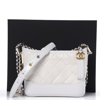 Chanel Aged Calfskin Quilted Small Gabrielle Hobo White 8 of 8