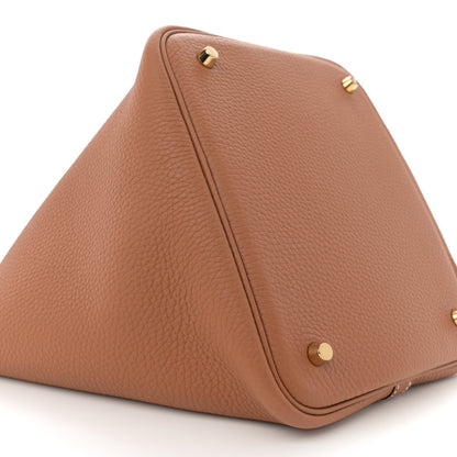 Hermes Taurillon Clemence Picotin Lock 22 MM Gold 9 of 11