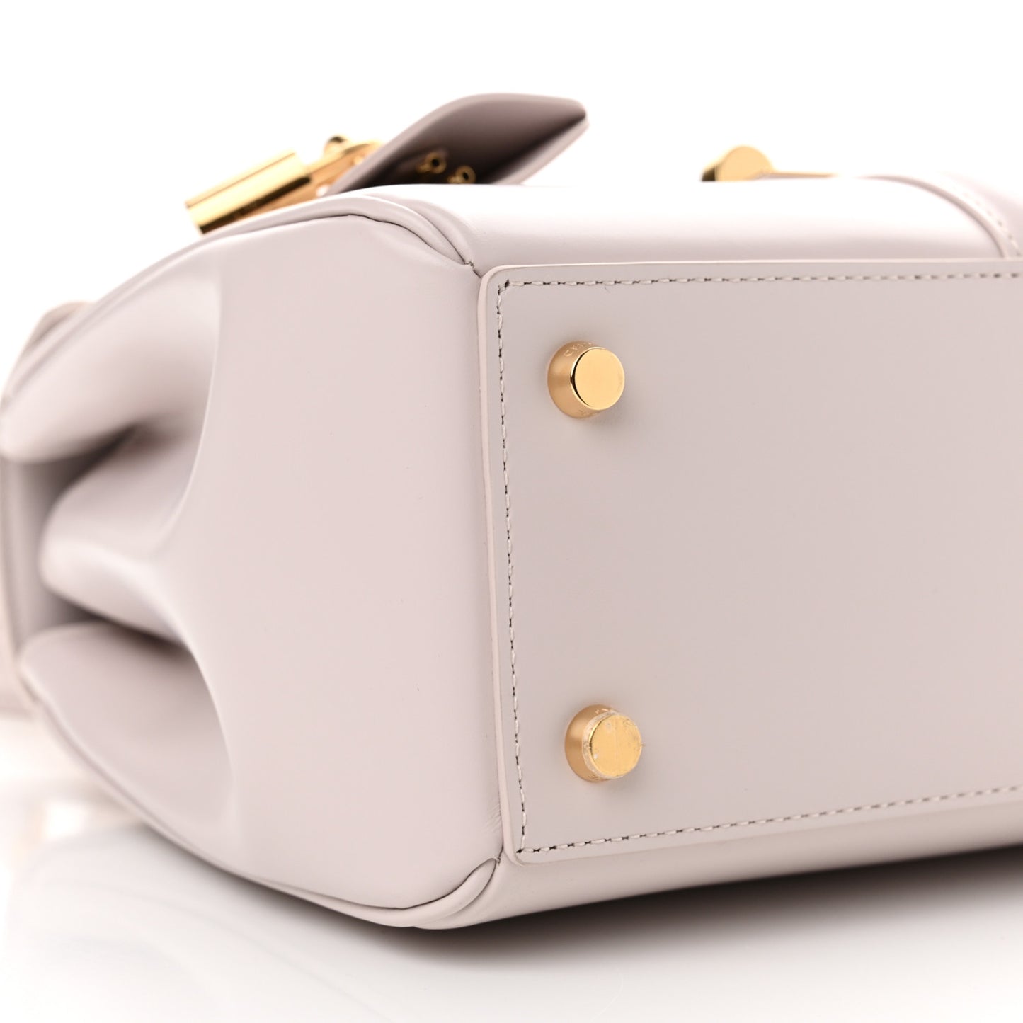 Satinated Calfskin Small 16 Top Handle Bag Poudre
