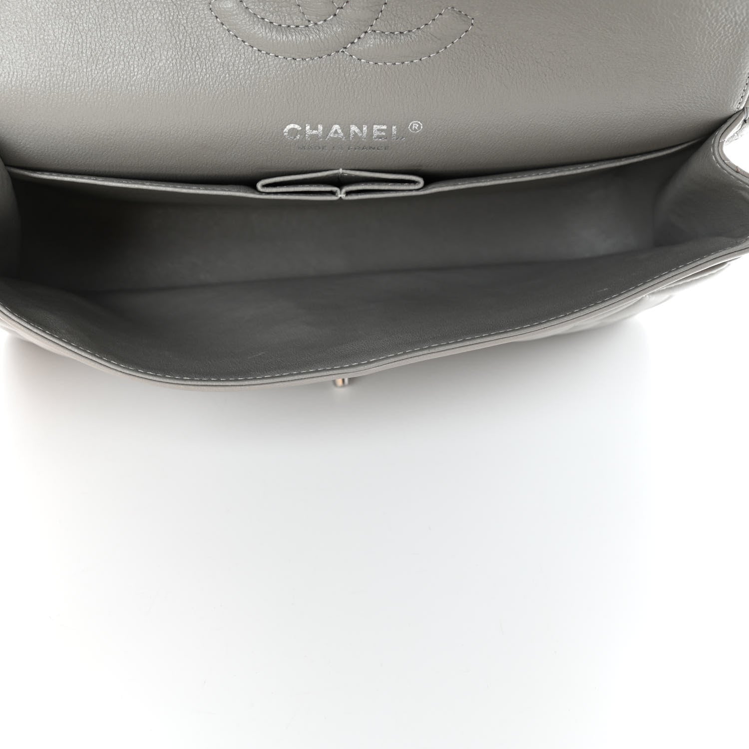 Chanel Lambskin Quilted Medium Double Flap Grey 4 of 6