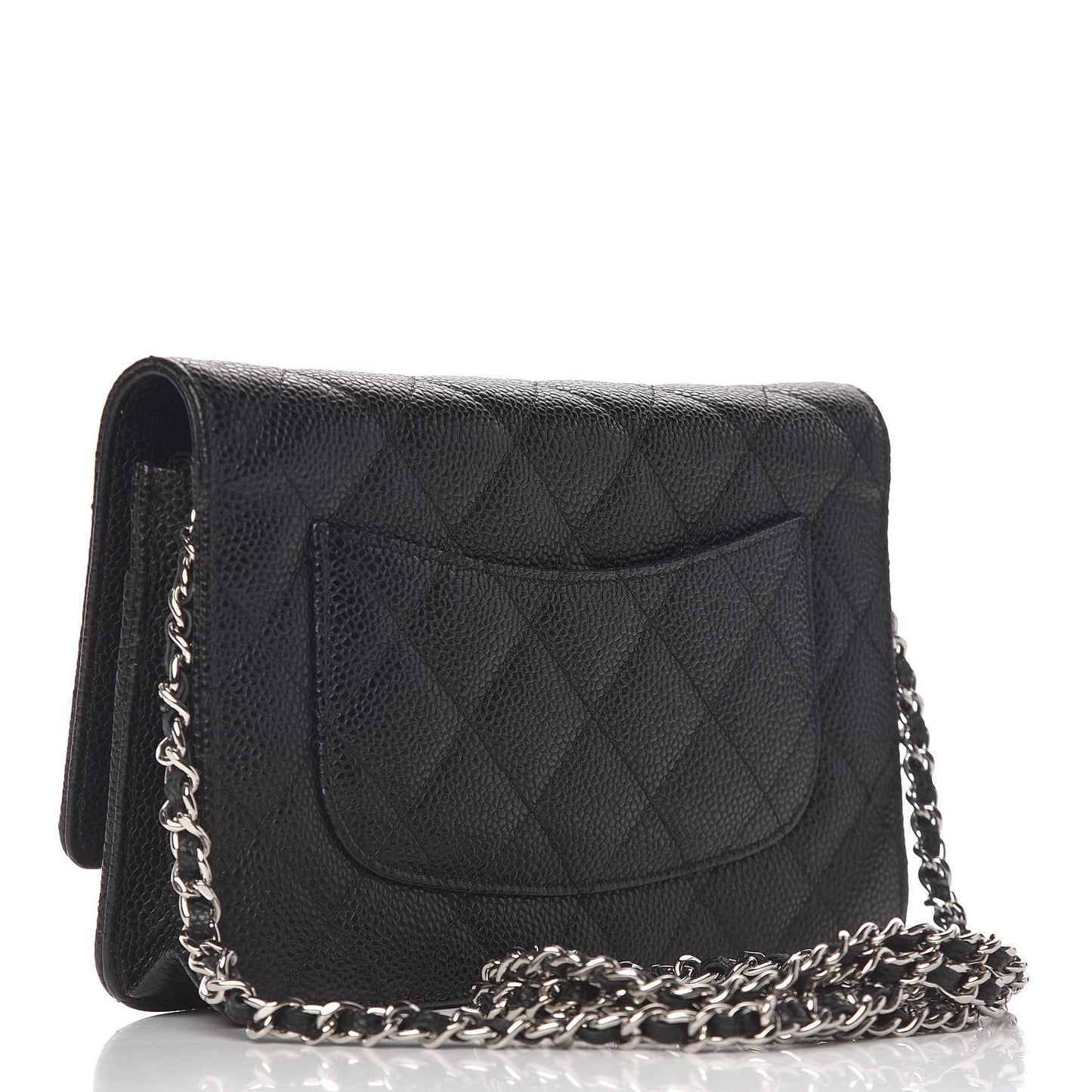 Caviar Quilted Wallet On Chain WOC Black