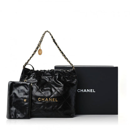 Chanel Shiny Calfskin Quilted Small Chanel 22 Black 11 of 11