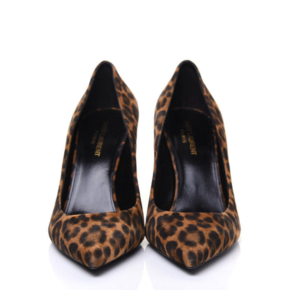Saint Laurent Suede Leopard Printed Anja Pumps 40 Natural Coffee 2 of 13