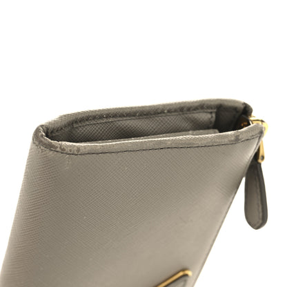 Prada Saffiano Triangle Half Zip Wallet Pomice 10 of 10