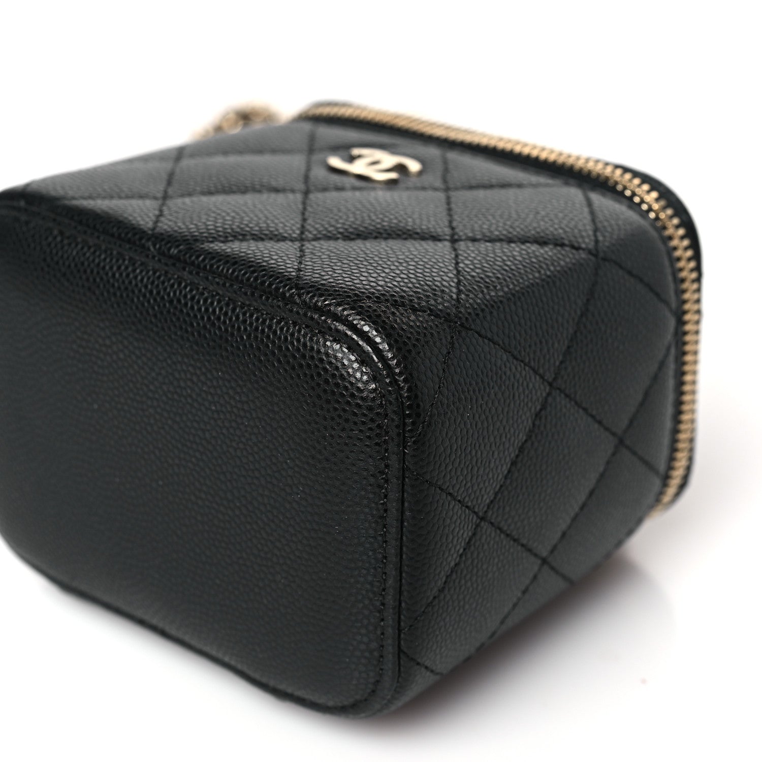 Chanel Caviar Quilted Mini Vanity Case With Chain Black 9 of 9