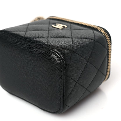 Chanel Caviar Quilted Mini Vanity Case With Chain Black 9 of 9