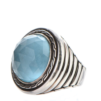 John Hardy Sterling Silver Blue Topaz Batu Bedeg Ring 57 8 3 of 5