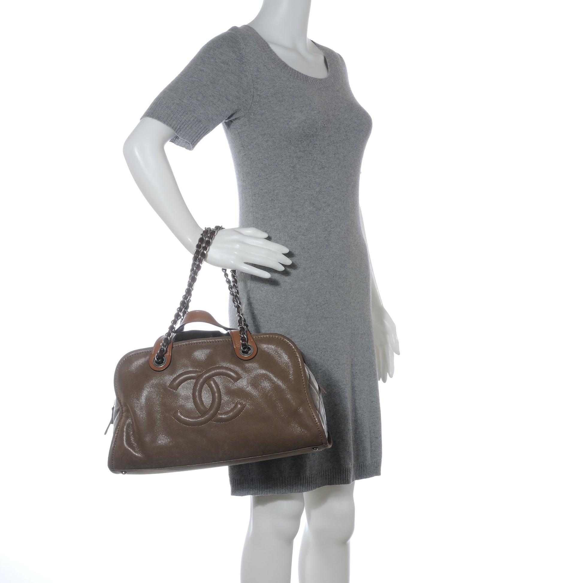 Chanel Iridescent Calfskin In The Mix Bowler Brown 2 of 9