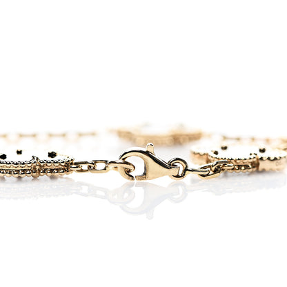 Van Cleef & Arpels 18K Yellow Gold Black Onyx 5 Motifs Vintage Alhambra Bracelet 3 of 3