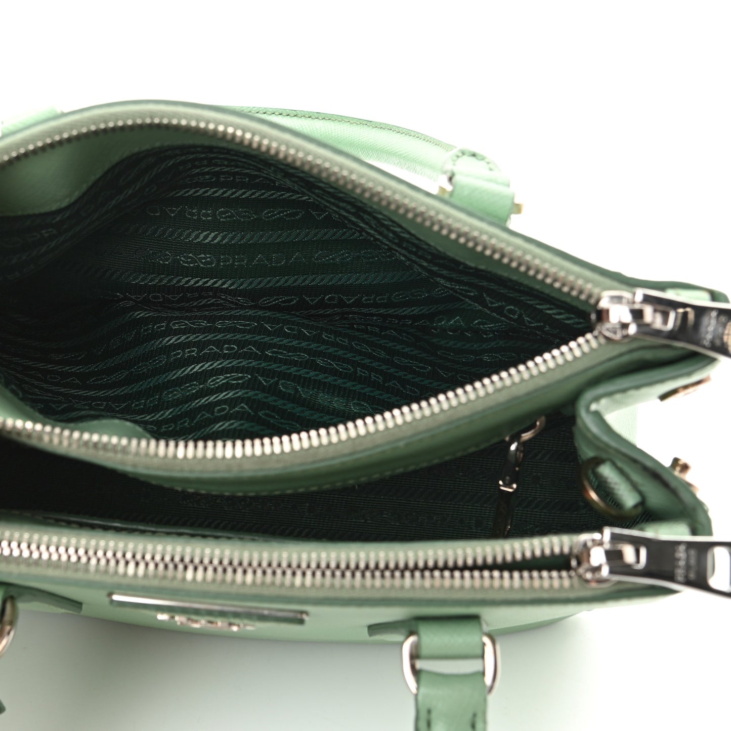 Saffiano Lux Small Galleria Double Zip Tote Acquamarina