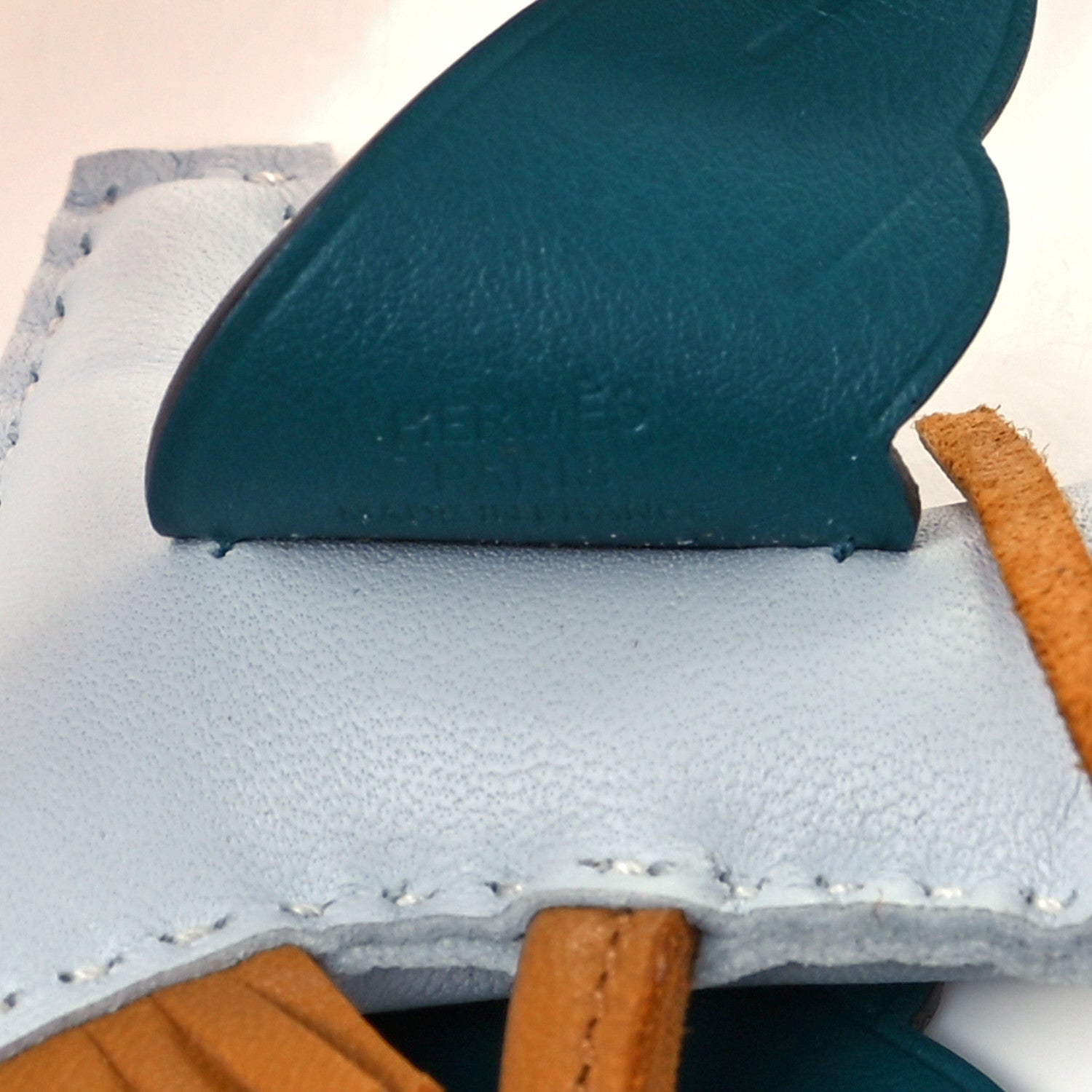 Hermes Milo Lambskin Grigri Rodeo Pegase Horse Bag Charm PM Bleu Brume Sesame Vert Bosphore 3 of 5