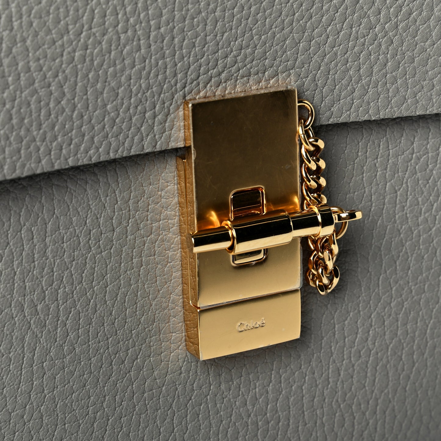 Grained Lambskin Drew Shoulder Bag Motty Grey