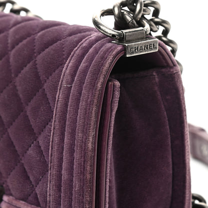 Chanel Velvet Quilted Small Boy Flap Purple 10 of 12