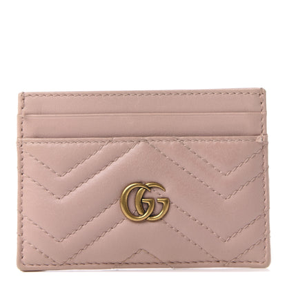 Gucci Calfskin Matelasse GG Marmont Card Holder Perfect Pink 1 of 7