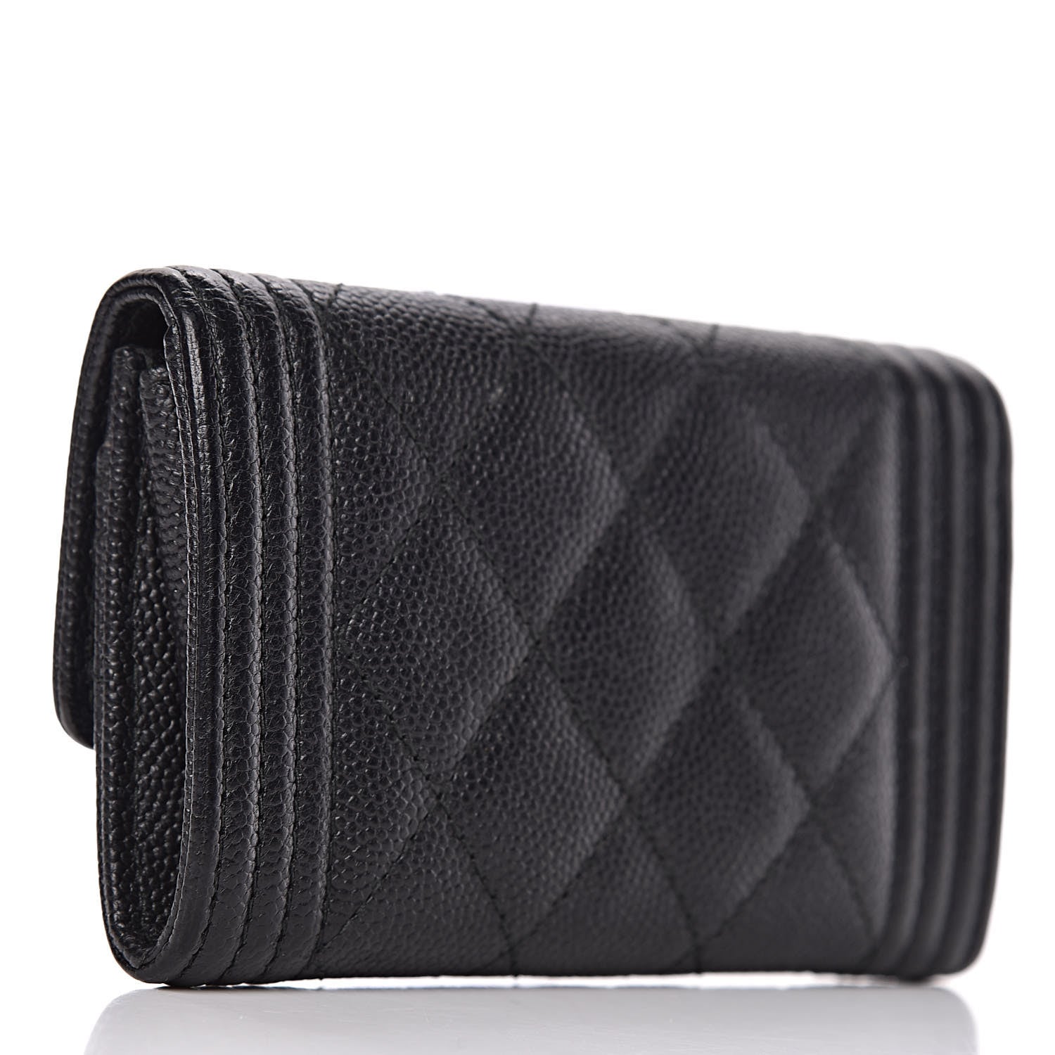 Chanel Caviar Quilted Boy Flap Card Holder Black 3 of 10