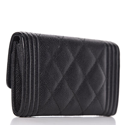 Chanel Caviar Quilted Boy Flap Card Holder Black 3 of 10