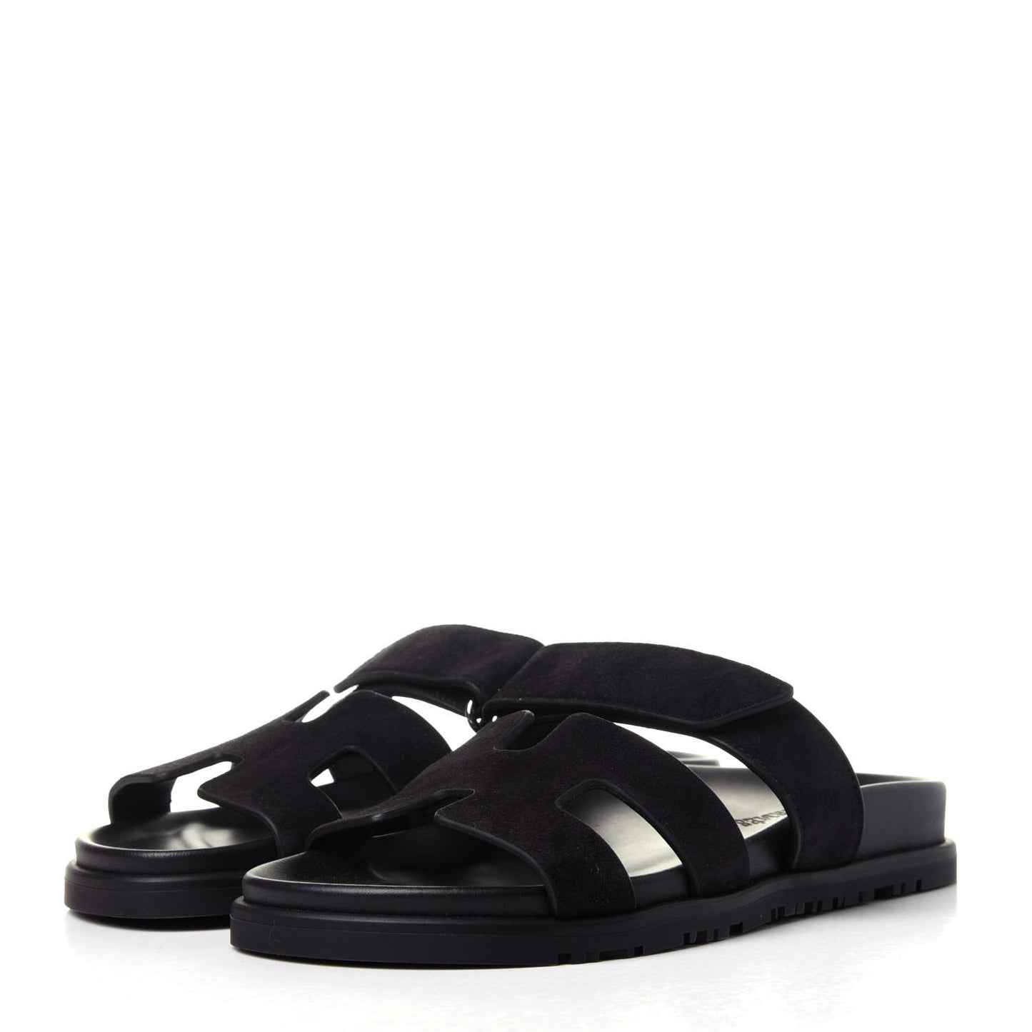 Suede Goatskin Womens Chypre Sandals 36 Black
