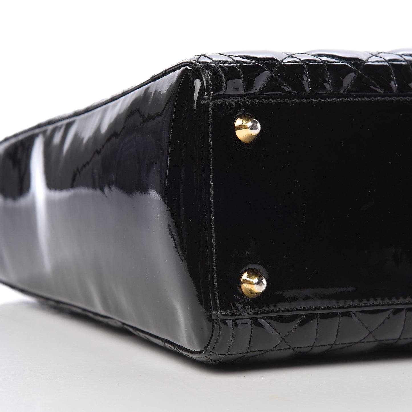 Patent Cannage Large Lady Dior Black
