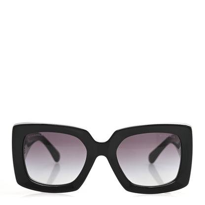 Chanel Acetate Rectangle Sunglasses 5435 Black 2 of 7