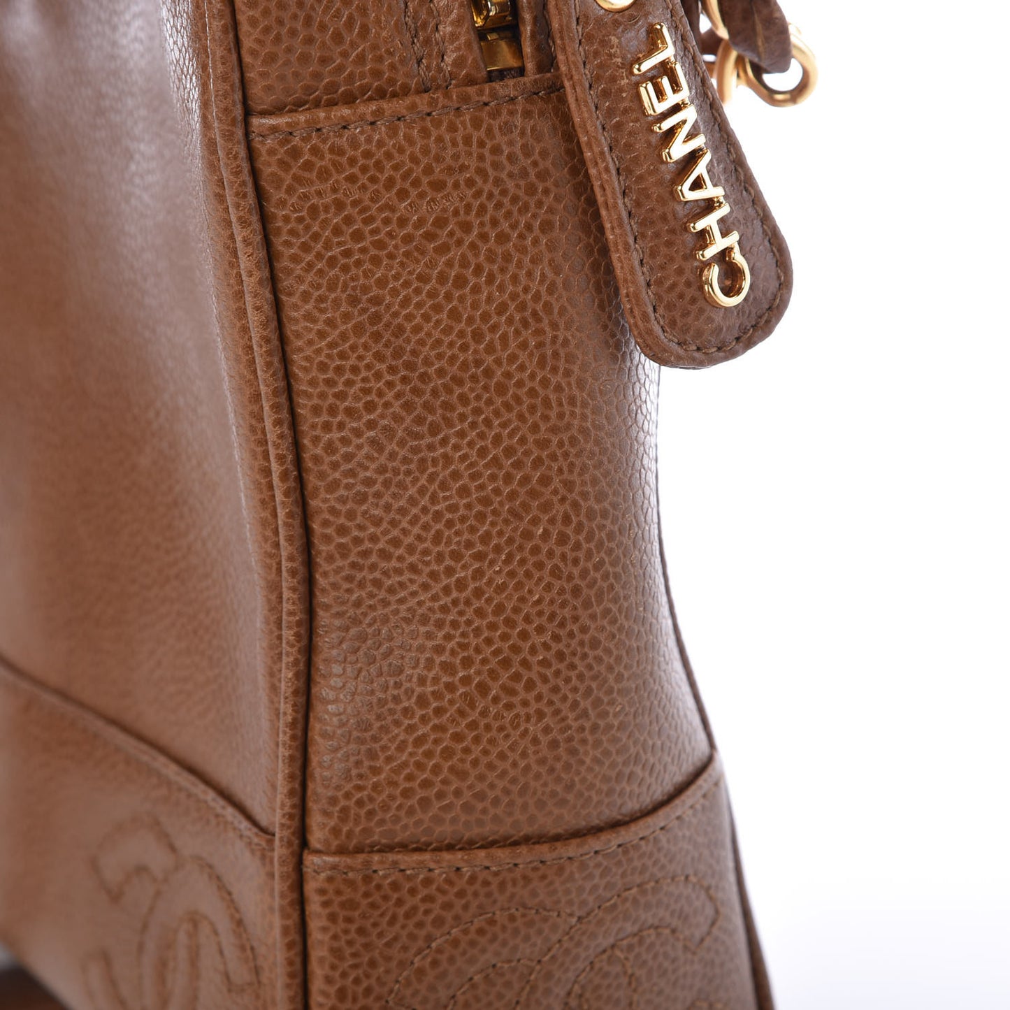 Caviar CC Shoulder Bag Light Brown