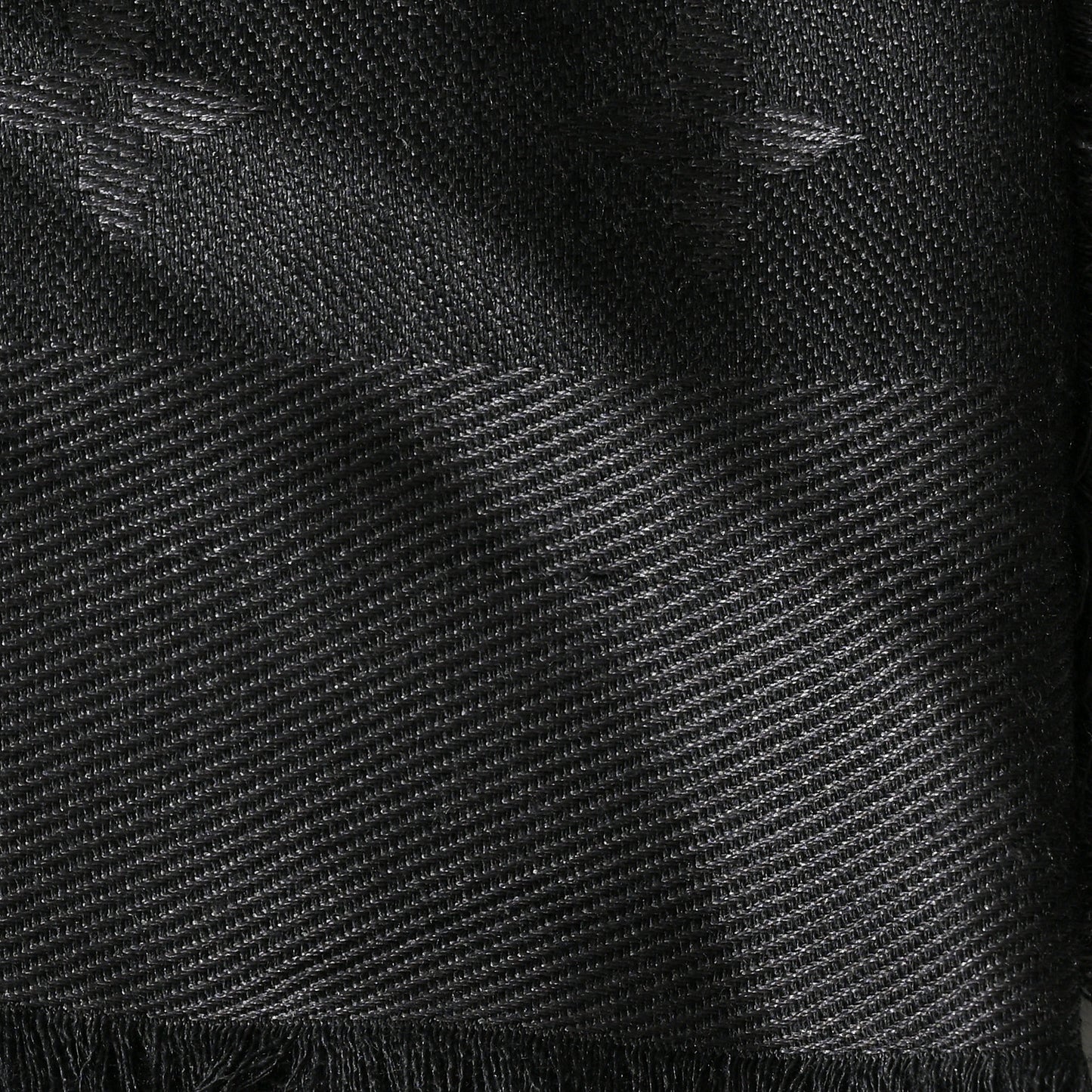 Silk Lurex Wool Monogram Shine Shawl Charcoal Grey