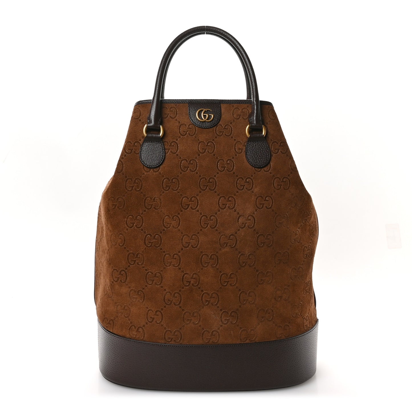 Suede Jumbo GG Debossed Textured Dollar Calfskin  Savoy Duffle Bag Wood Brown Chocolate