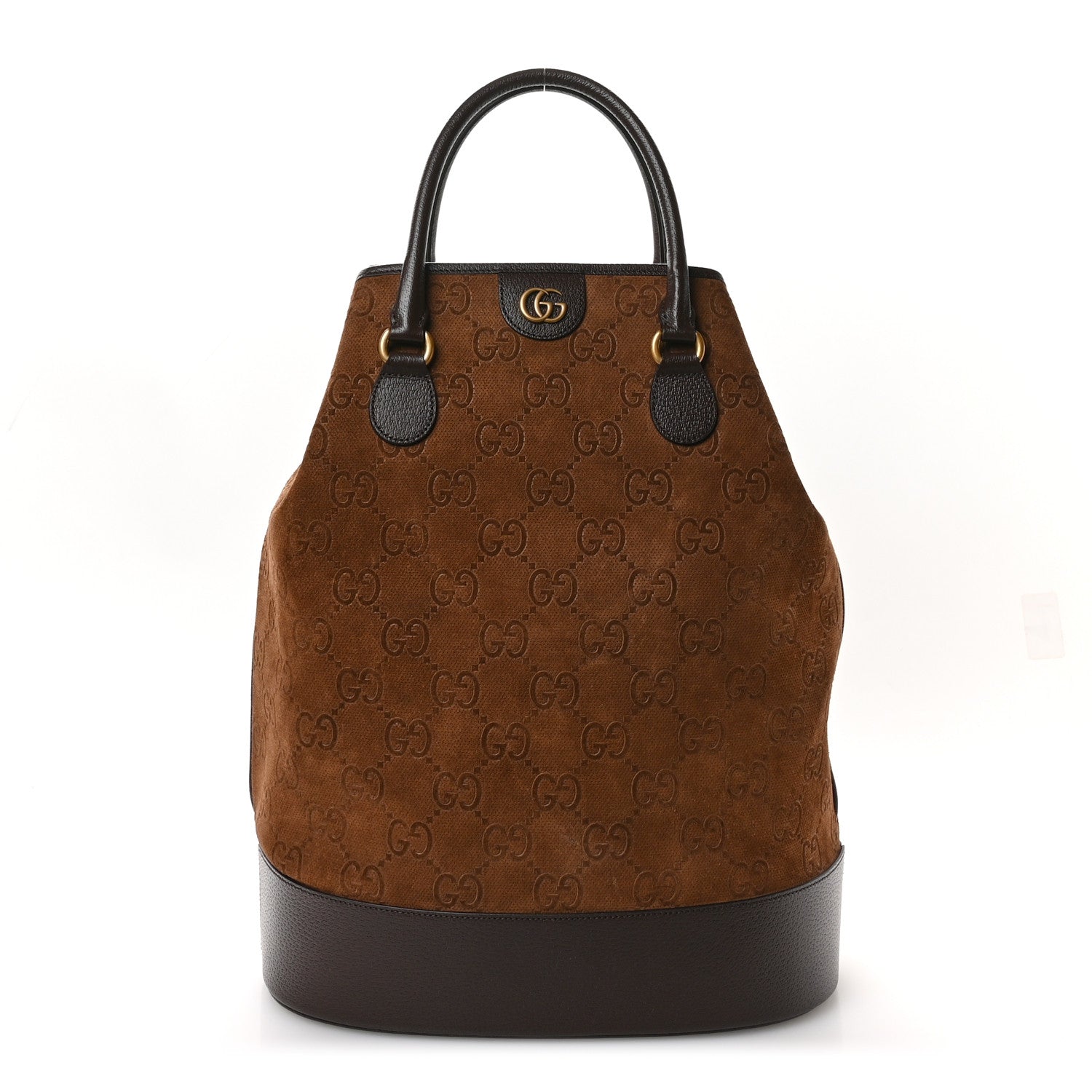 Gucci Suede Jumbo GG Debossed Textured Dollar Calfskin  Savoy Duffle Bag Wood Brown Chocolate 1 of 9