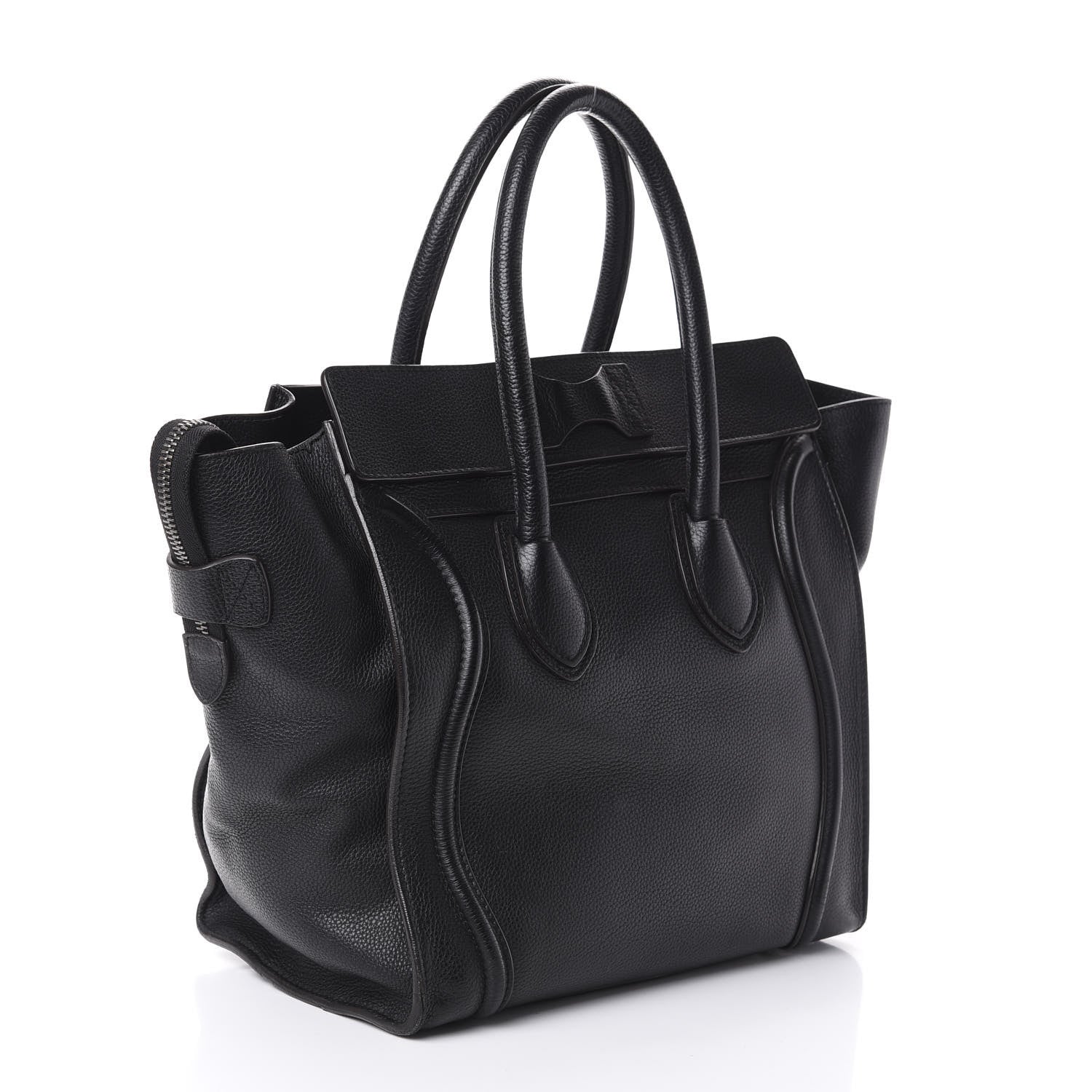 Celine Drummed Calfskin Mini Luggage Black 3 of 9