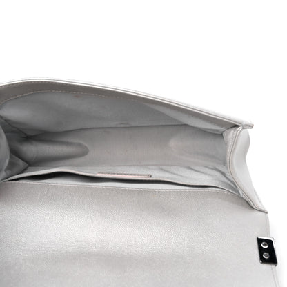 Chanel Metallic Caviar Quilted Medium Boy Flap Silver 5 of 14