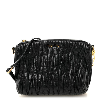 Miu Miu Nappa Matelasse Lux Shoulder Bag Black 1 of 19