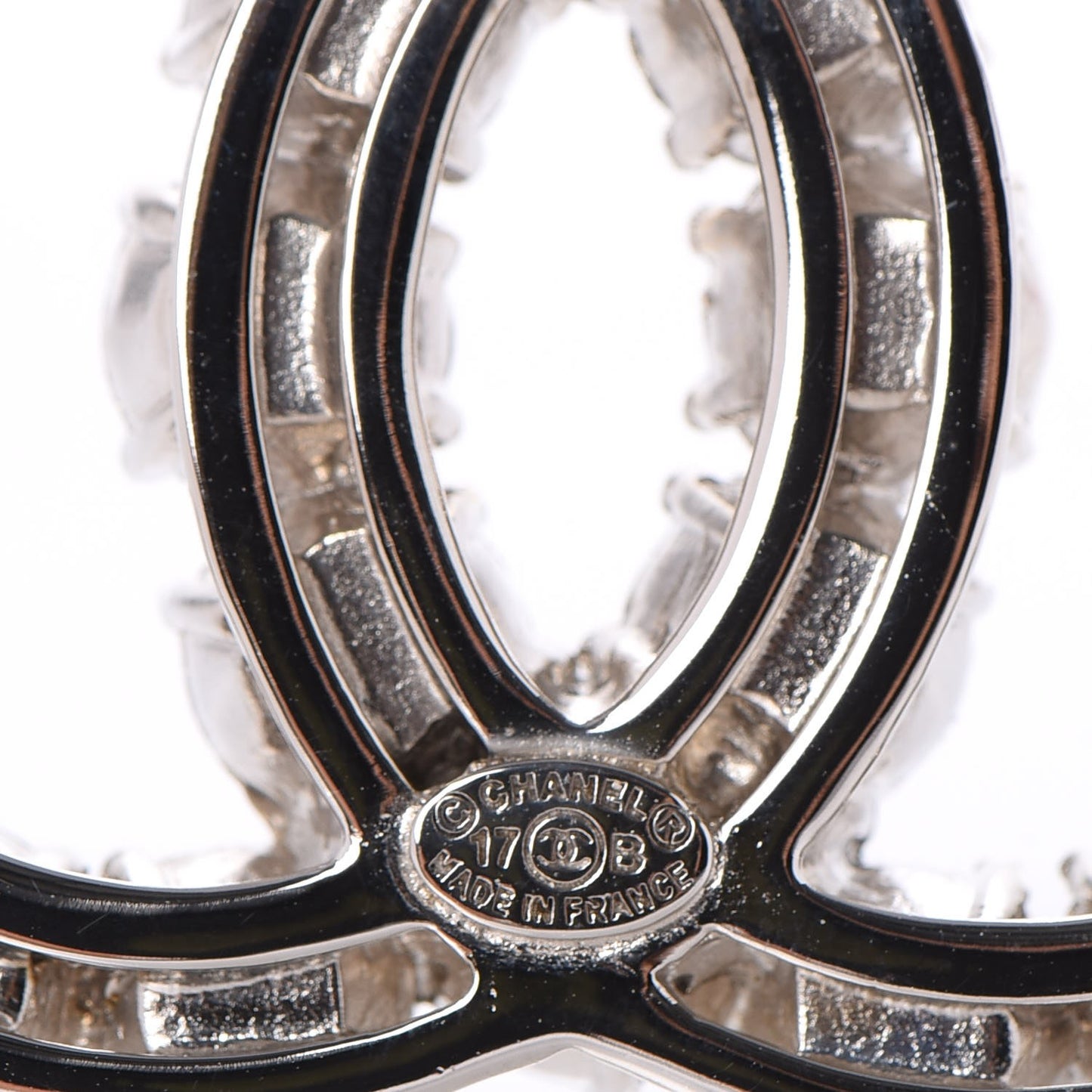Ruthenium Pearl Crystal CC Brooch Dark Gray