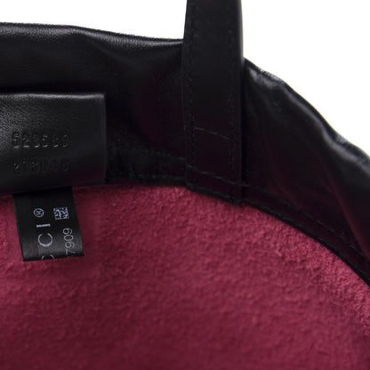 Gucci Grained Calfskin Logo Drawstring Backpack Box Pink Green Black 10 of 12