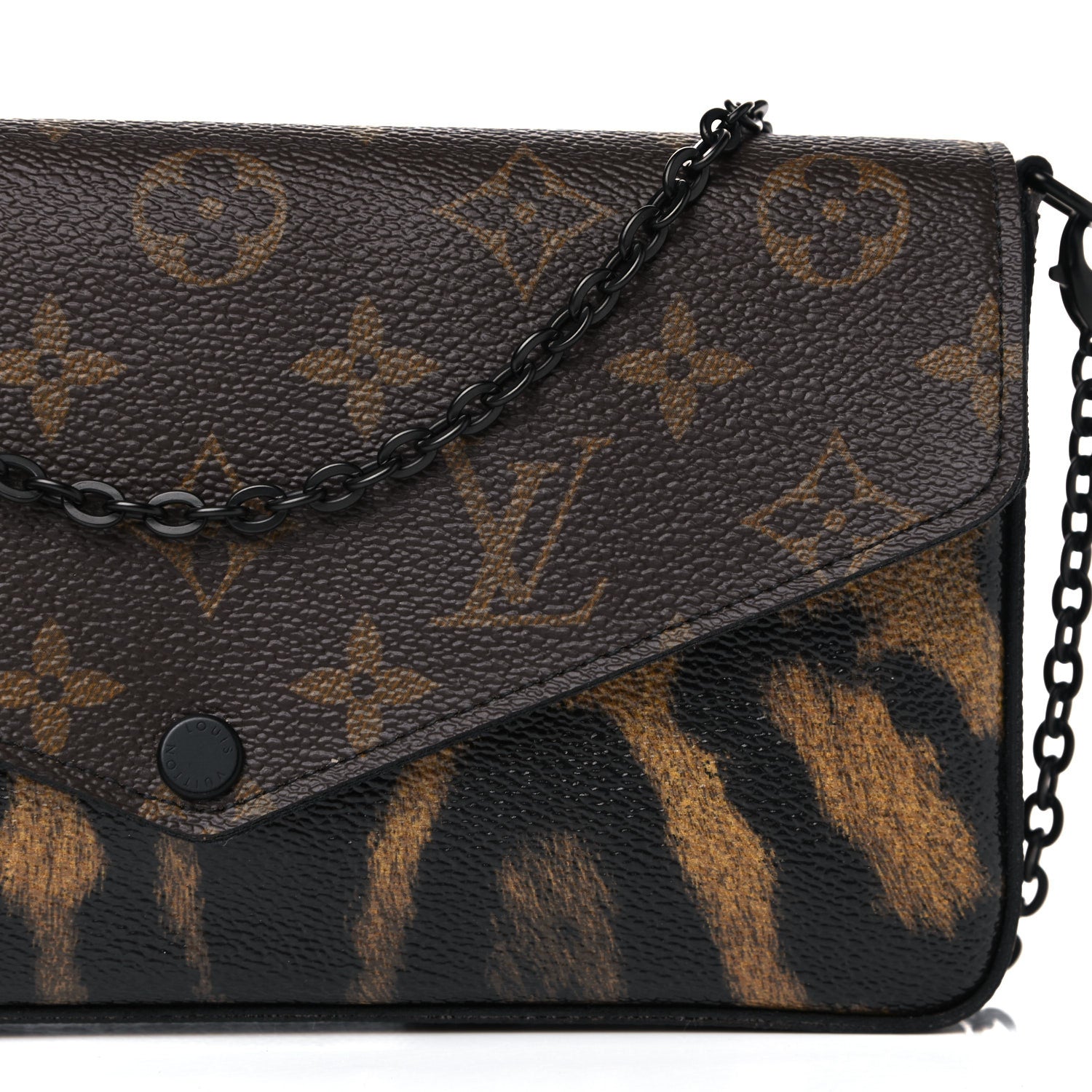 Louis Vuitton Monogram Animal Print Pochette Felicie Chain Wallet 8 of 13