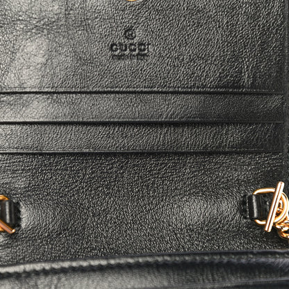 Gucci Calfskin Web Rajah Chain Card Case Wallet Black 10 of 11