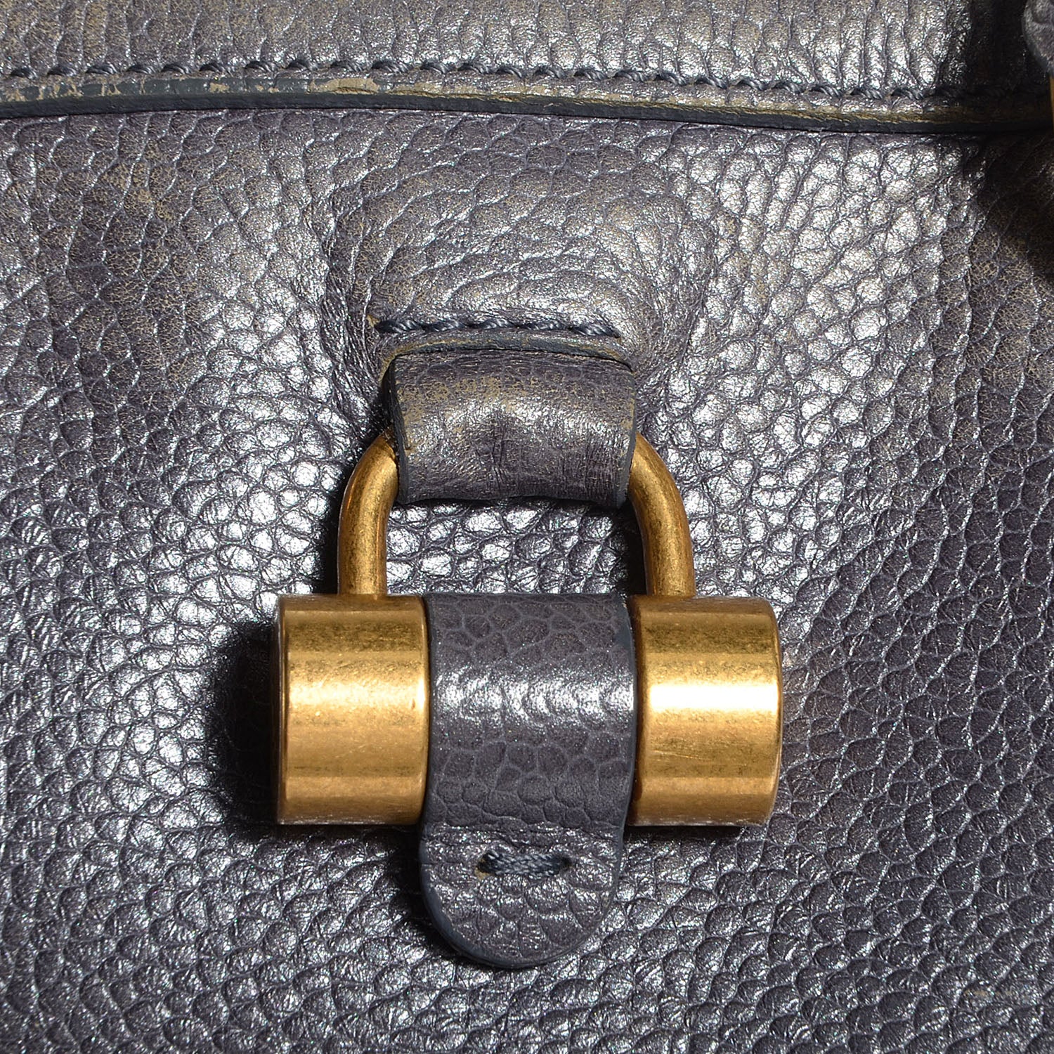 Saint Laurent Leather Large Muse Gray 3 of 11