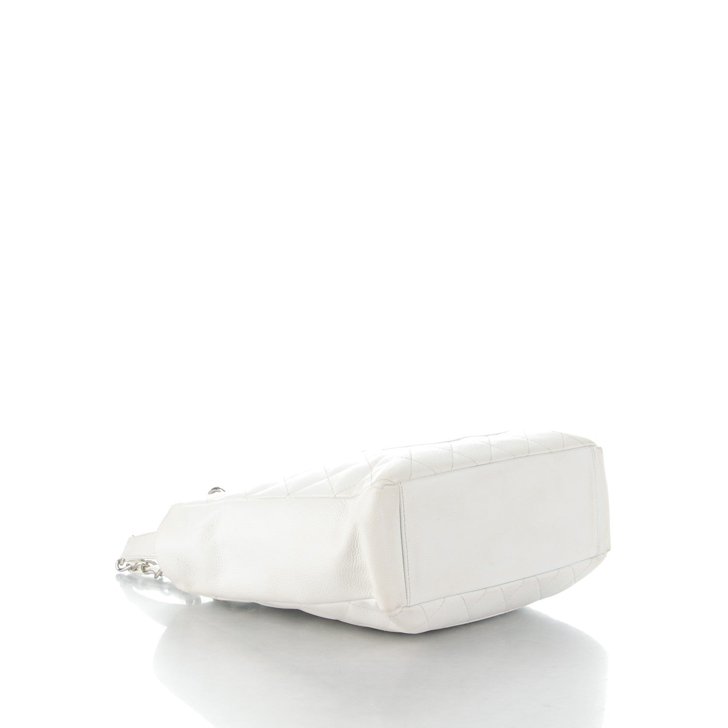Chanel Caviar Quilted Petit Shopping Tote PST White 4 of 9
