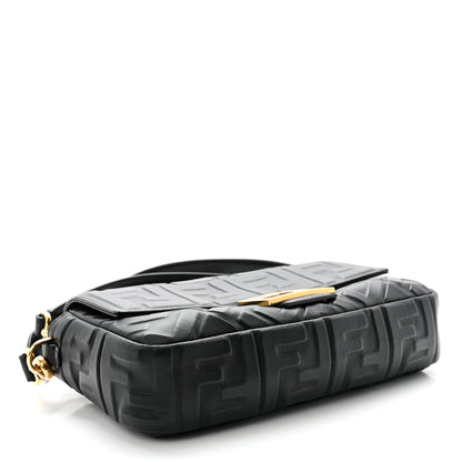 Fendi Nappa FF 1974 Embossed Baguette Black 4 of 11
