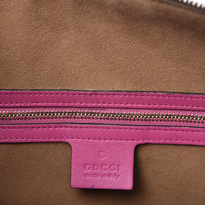 Gucci GG Supreme Monogram Medium Boston Beige Hibiscus Red New Rosette 8 of 33